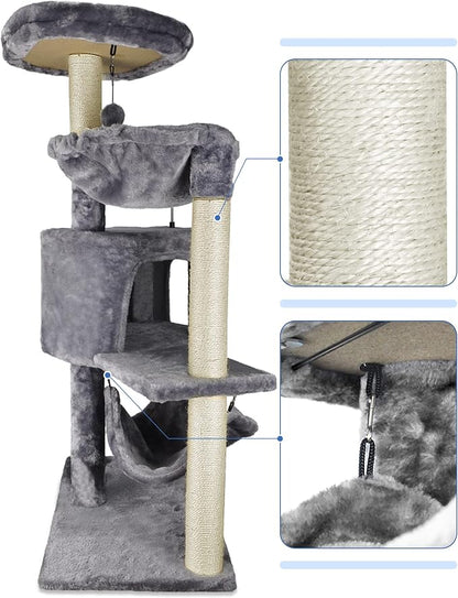 YUNIQUE Cat Tree with Cat Condo and Big Hammock - Image 5