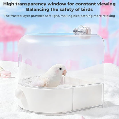 mini&moe Bird Bath for Cage, 4 in 1 Multifunction Birds House/Bath/Litter - Image 7