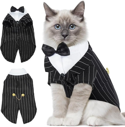 DENTRUN Cat Tuxedo Outfit, Sphynx Cat Costume Formal Suit by DENTRUN