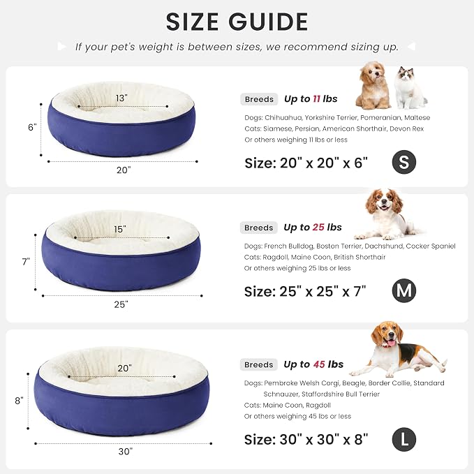 Love's cabin Round Donut Cat and Dog Cushion Bed, 25in Pet Bed - Image 4