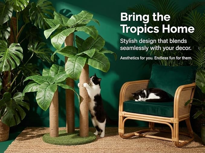 31.5Inch Cat Scratching Post, Cat Scratcher Tree - Image 4