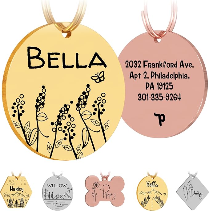 PawFurEver Custom Engraved Pet ID Tag – Personalized Dog Name Tag by PawFurEver