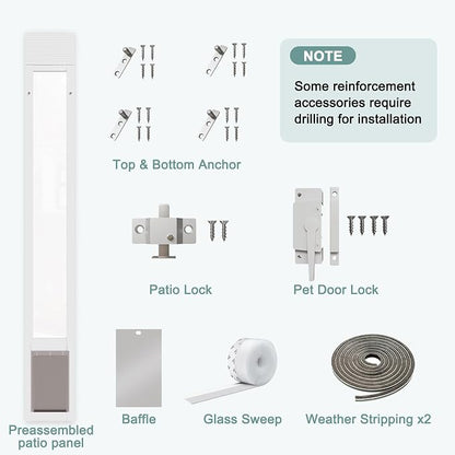 Sliding Glass Pet Door Insert, Easy Install Aluminum Doggy Door - Image 8