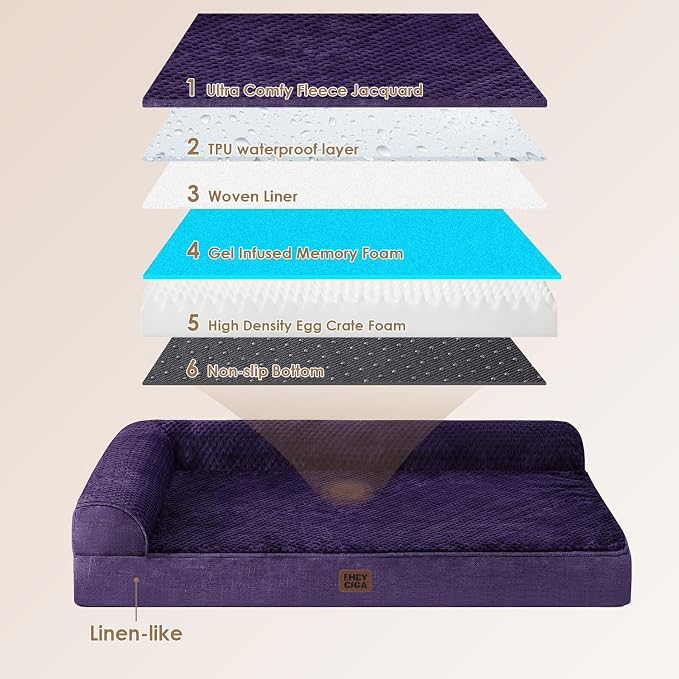 EHEYCIGA Memory Foam Dog Bed Large Size Dogs, Orthopedic Dog Bed Large - Image 5