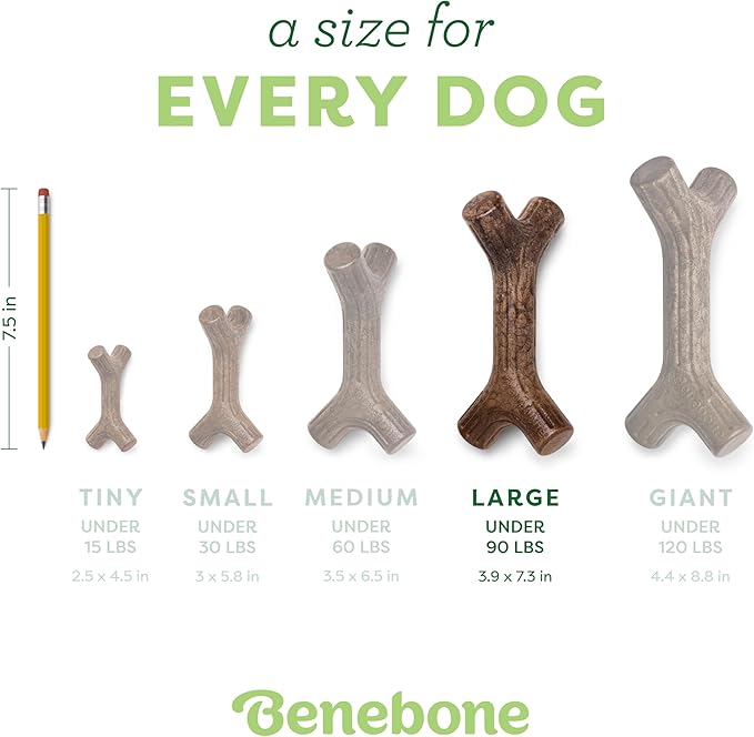 Benebone Bacon Stick Real Wood Durable Dog Chew Toy, Made in USA - Image 4