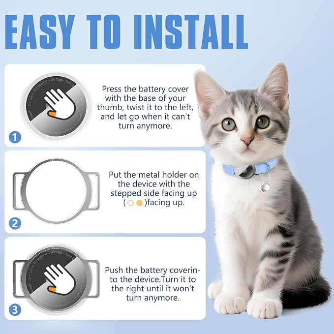 AirTag Cat Collar, Ultra Elastic Cat Tracker Collar, Airtag Holder Compatible - Image 4