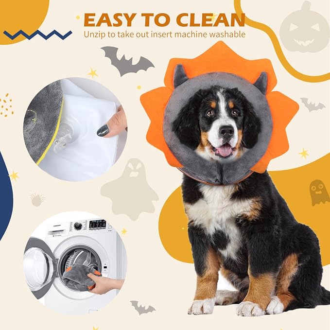 IEUUMLER Inflatable Recovery Dog Collar, Protective Donut Cone, Adjustable Soft - Image 7