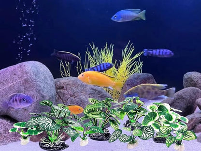 8PCS Betta Fish Tank Decorations Aquarium Decorations Artificial Plastic Plants - Image 6