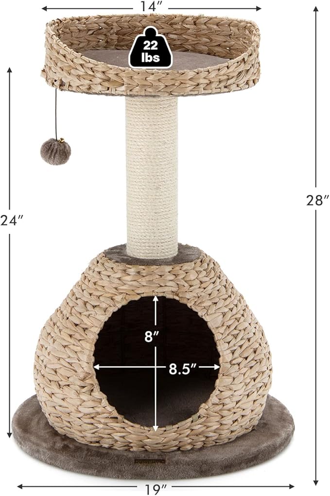 PETSITE Modern Cat Tree Tower, Paper Rope Natural Bowl Shaped - Image 7