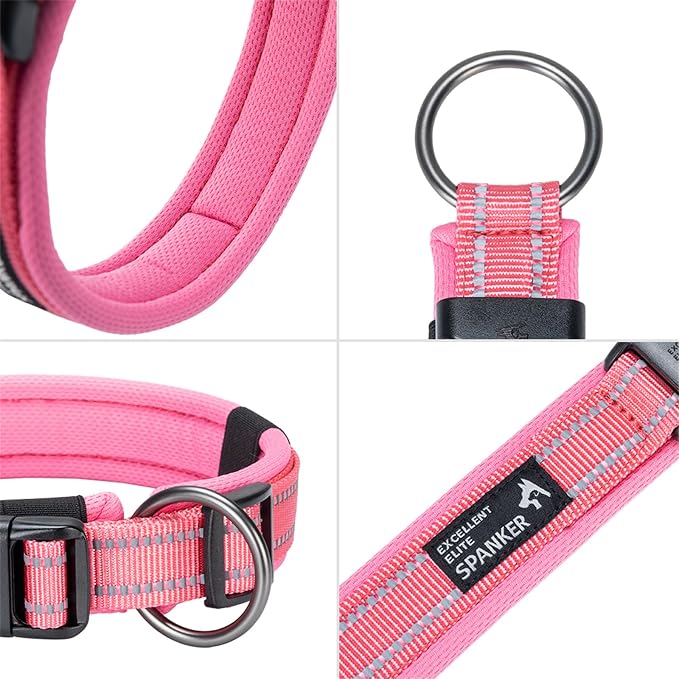 EXCELLENT ELITE SPANKER Reflective Dog Collar Classic Soft Padded Breathable - Image 5