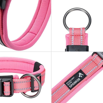 EXCELLENT ELITE SPANKER Reflective Dog Collar Classic Soft Padded Breathable - Image 5