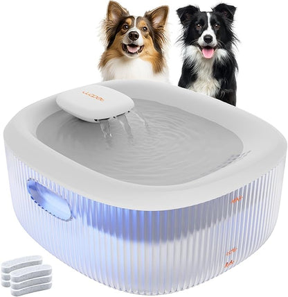 WOPET Dog Water Fountain for Large Dogs, 6L/205oz/1.7Gal Dog Water Bowl by WOPET