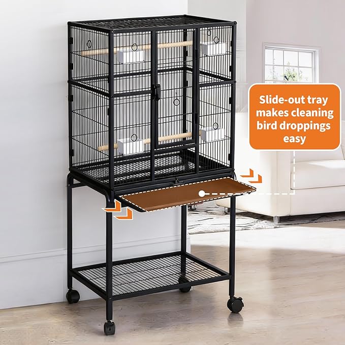 Large Bird Cage, 62.6" H Big Bird Cage - Image 4