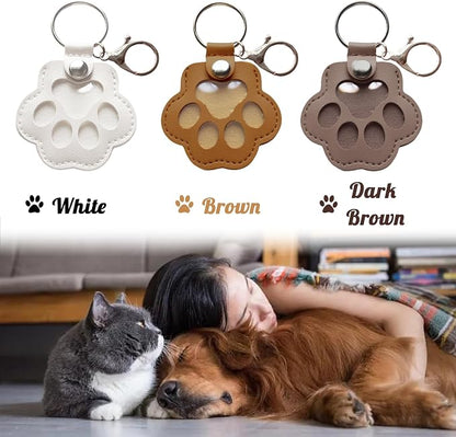 Dog Hair Keychain, Leather Pet Hair Collector Keychains, Pet Fur Keepsake Gift - Image 2