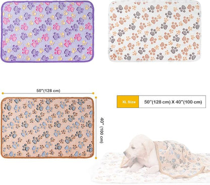 Dono 1 Pack 3 Dog Blankets, Soft Fluffy Fleece Pet Blanket Warm Sleep Mat Paw - Image 3