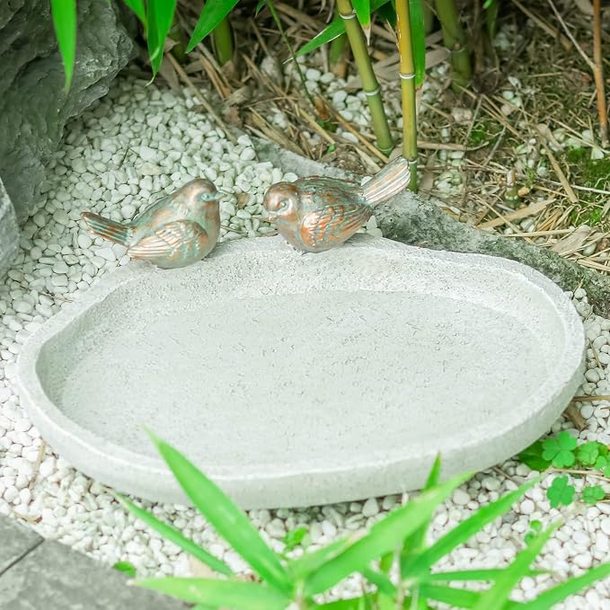 MUMTOP Bird Baths for Outdoors, Outdoor Garden Bird Bath Resin Birdbath Bowl - Image 3