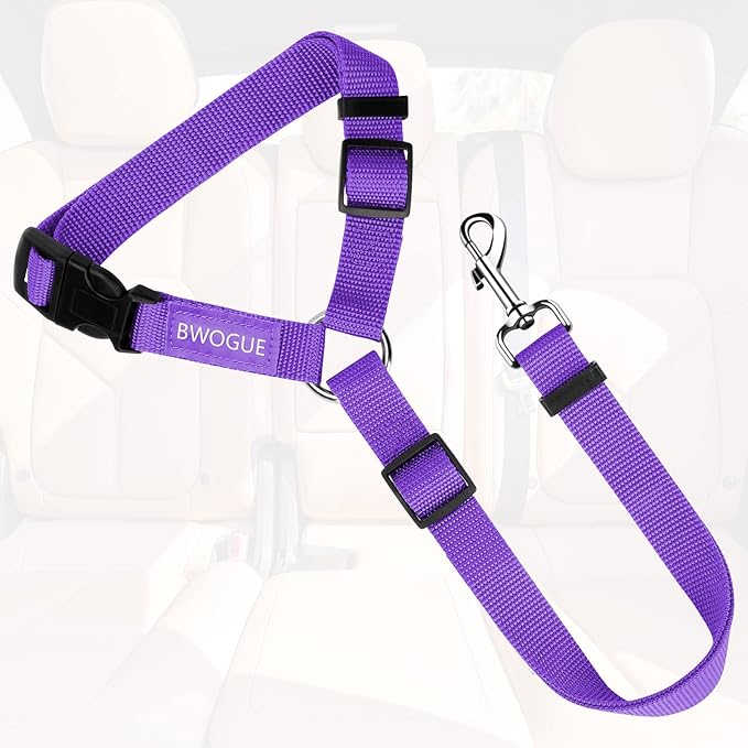 BWOGUE Pet Dog Cat Seat Belts, Car Headrest Restraint Adjustable Safety Leads - Image 2