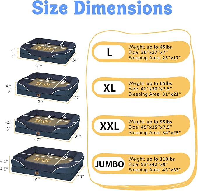 Removable Orthopedic Large Dog Bed -XL Large Dog Beds - Image 7