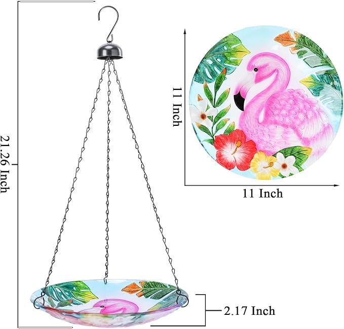 VCUTEKA Glass Hanging Bird Bath - Image 3