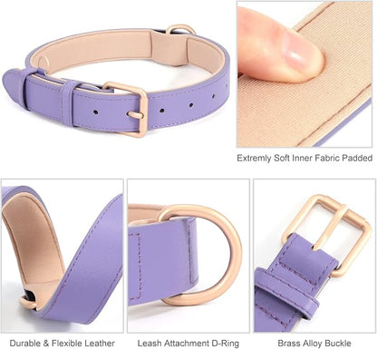 WHIPPY Leather Dog Collar for Small Medium Large Dog Adjustable Soft Breathable - Image 4