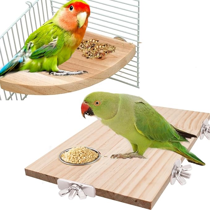 Bird Perch Platform Stand, Wood Perch Bird Platform Parrot Stand Playground by Unknown