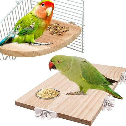 Bird Perch Platform Stand, Wood Perch Bird Platform Parrot Stand Playground by Unknown
