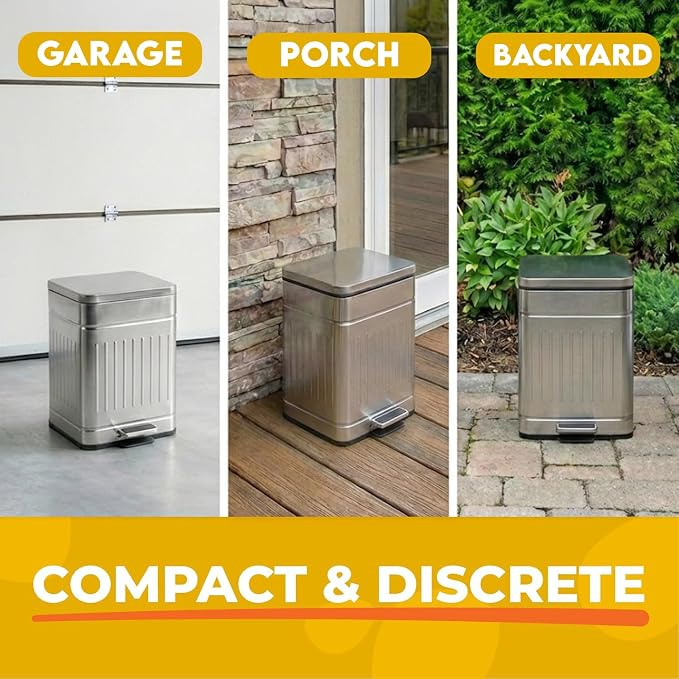 Small Dog Poop Trash Can Outside, 1.3 Gal Stainless Steel Dog Waste Trash Can - Image 7