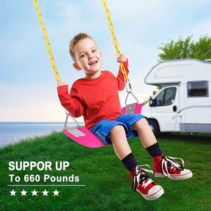 AGPTEK Swing Set, Seat with 66 Inch Anti-Rust Chains Thermoplastic Coated - Image 5
