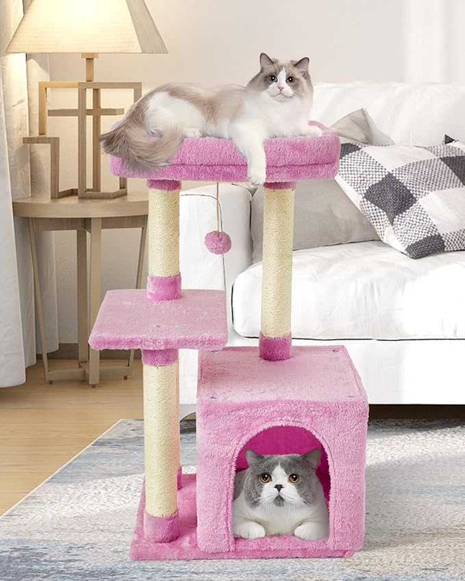 FISH&NAP Cute Cat Tree Kitten Cat Tower - Image 2