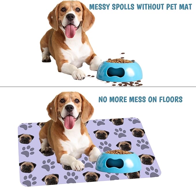 Personalized Dog Cat Mat with Name Photo Custom Placemat Feeding Mats - Image 5
