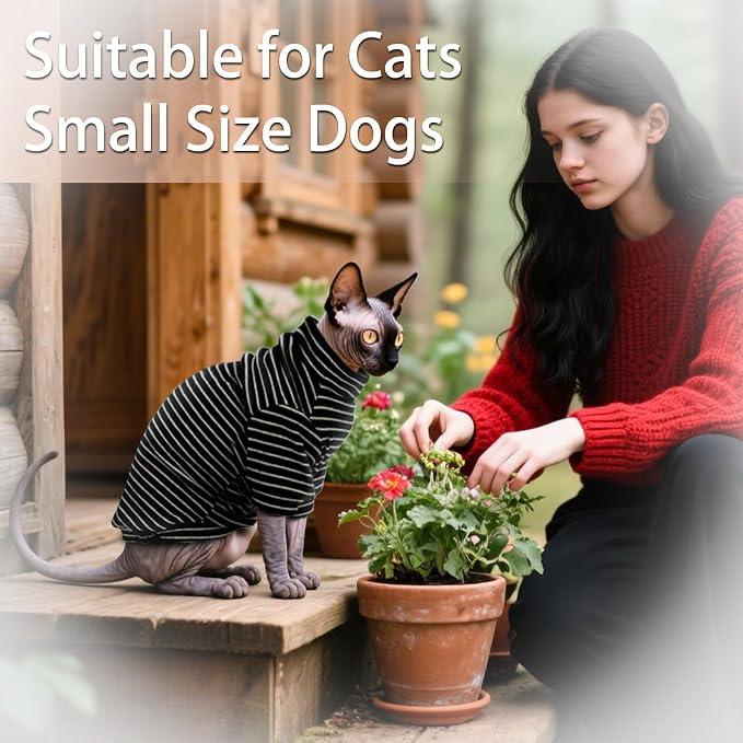 Fleece Sphynx Cat Clothes Soft Hairless Cat Clothes Pullover Cat Sweater - Image 3