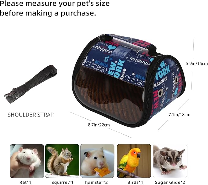 Transparent Small pet Carrier, Adjustable Shoulder Strap, Detachable Bamboo and - Image 3