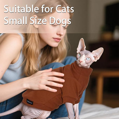 Fleece Sphynx Cat Clothes Soft Hairless Cat Clothes Pullover Cat Sweater - Image 3