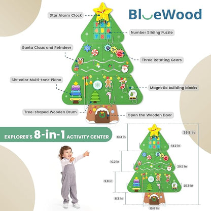 BlueWood Wooden Wall Busy Board Panels, Toddler Learning Activity Center - Image 2