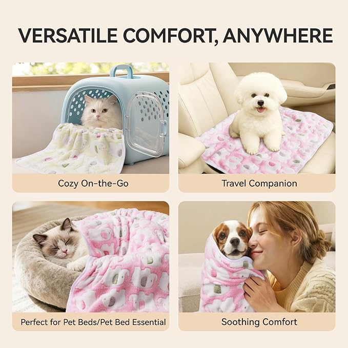LINENLUX 1 Pack 3 Blankets Super Soft Fluffy Premium Fleece Dog Blankets - Image 3