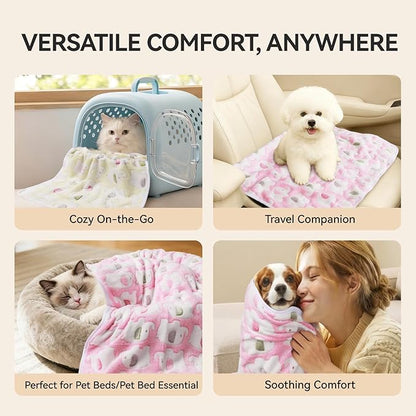 LINENLUX 1 Pack 3 Blankets Super Soft Fluffy Premium Fleece Dog Blankets - Image 3