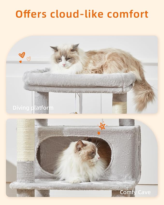 Taoqimiao Cat Tree, 49-Inch Cat Tower - Image 6