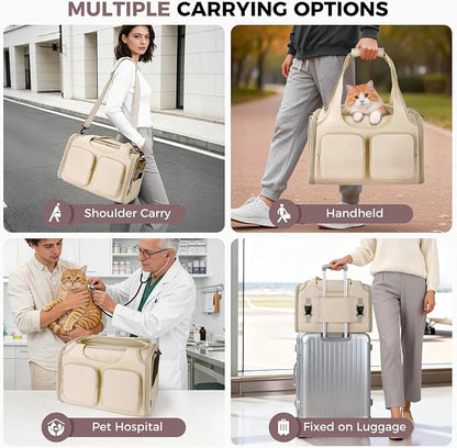 Dog, Cat Carrier for Pets Up to 15 Lbs, Airline Approved Collapsible Soft-Sided - Image 6