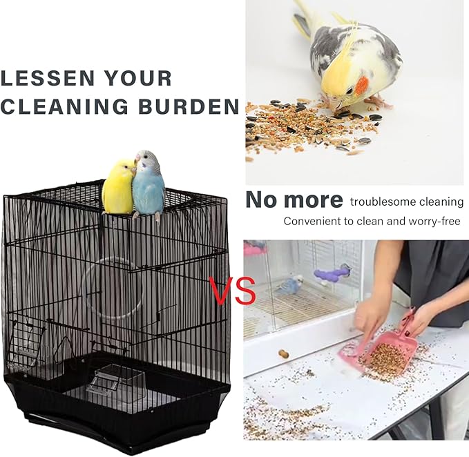 Bird Cage Cover, Parakeet Cage Acessories Adjustable Seed Catcher Birdcage Seed - Image 7