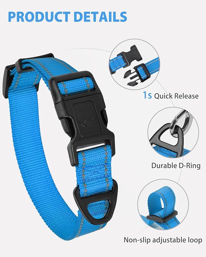 Joytale Small Dog Collar, Reflective and Adjustable Nylon Collar - Image 4