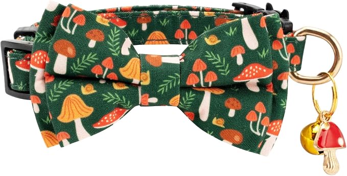 2 Pack Cotton Cat Collar with Bow Tie and Bell - Image 3