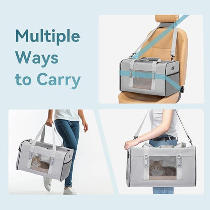Petsfit Travel Pet Carrier for Large Cats, Soft-Sided Dog Car Travel Carrier - Image 7