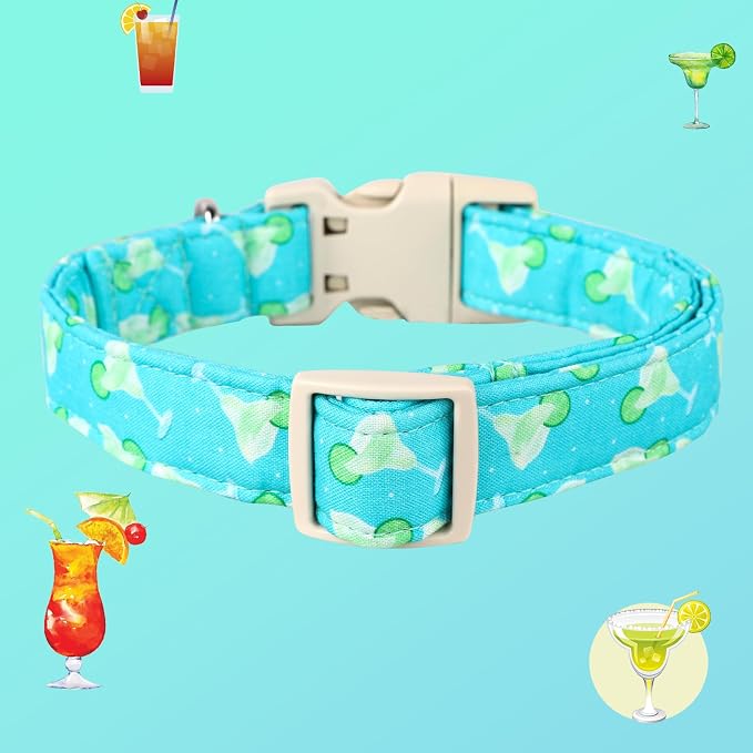 DOGWONG Cotton Dog Collar, Spring Summer Dog Collar Durable Soft Natural Fabric - Image 3