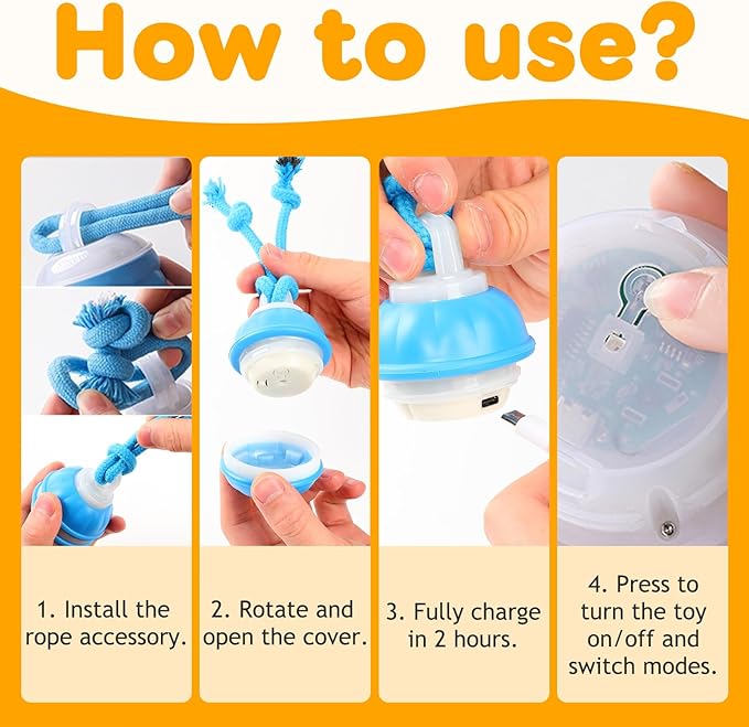 Interactive Dog Toys, Upgraded Motion Activated Rolling Dog Ball Toy - Image 7