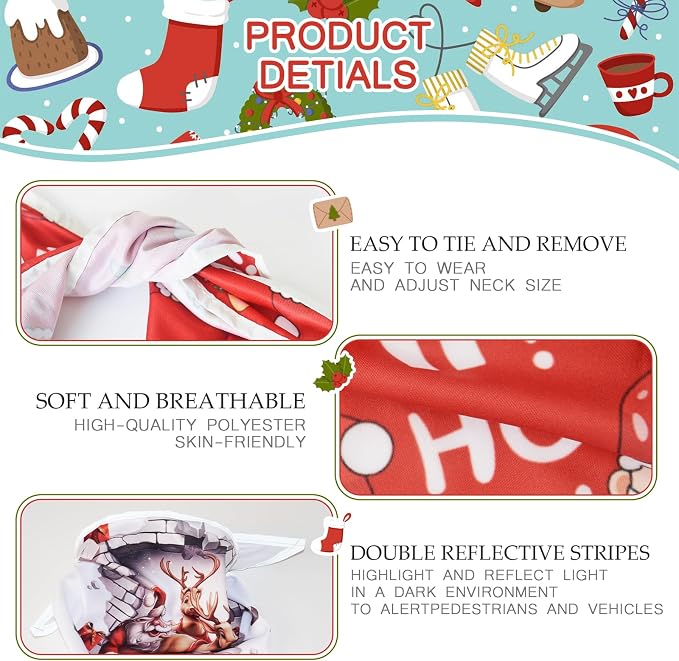 Christmas Dog Bandanas, Reflective Dog Bandana - Image 3