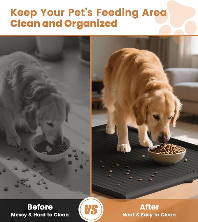 Dog Food Mat 36"x24", Waterproof Pet Feeding Mat - Image 6