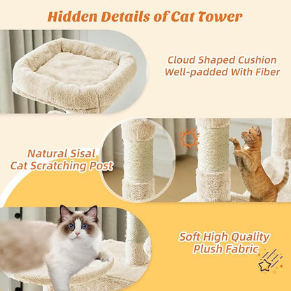 Cat Tree Tower 44 Inch, Small Cat Tower - Image 3