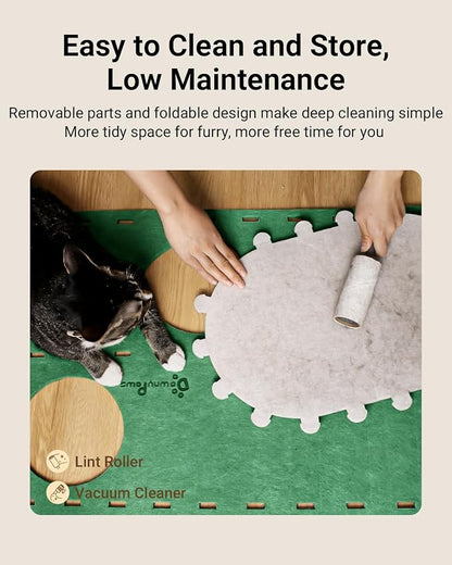 DownyPaws Cat House for Indoor Cats, 2-Storey Foldable Cat Bed Cave, Felt Cats - Image 7