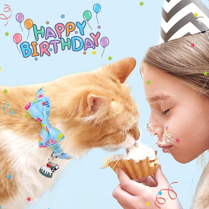 SCENEREAL Cat Bandana Collars for Birthday - Image 3