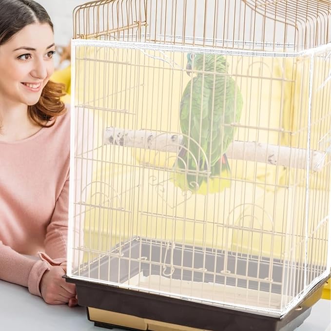 Daoeny Bird Cage Seed Catcher, Large Bird Cage Cover, Adjustable Soft Airy - Image 5